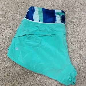lululemon Speed Short, size 6, blue/teal